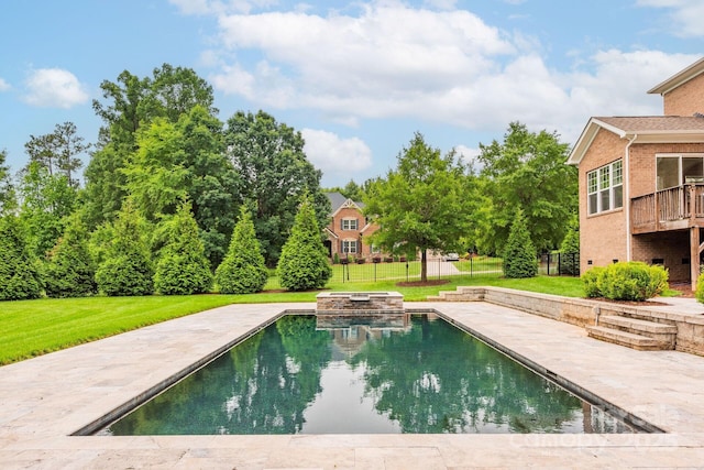 3009 Ocaso Ct, Matthews, NC 28104 - outdoor pool featuring a lawn, a grill, an outdoor hot tub, and a patio