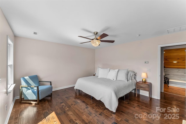 2508 Wolf Pit Rd, Morganton, NC 28655 - bedroom with wood finished floors, baseboards, and a ceiling fan