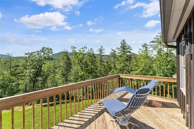 2508 Wolf Pit Rd, Morganton, NC 28655 - deck featuring a yard and a wooded view