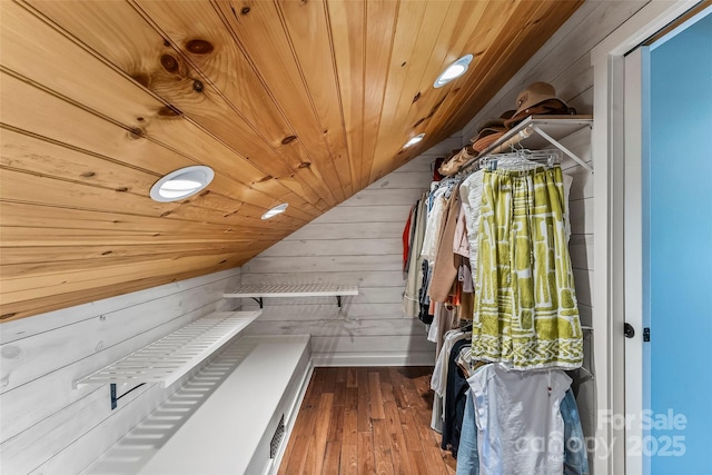 2508 Wolf Pit Rd, Morganton, NC 28655 - spacious closet with lofted ceiling and wood-type flooring