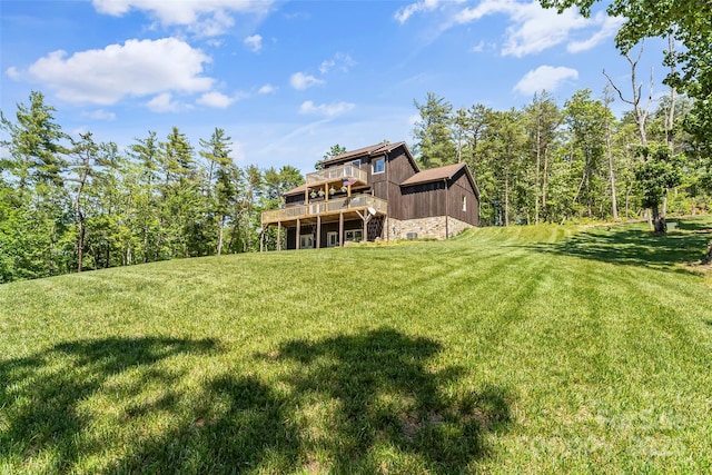 2508 Wolf Pit Rd, Morganton, NC 28655 - rear view of house with a deck and a yard