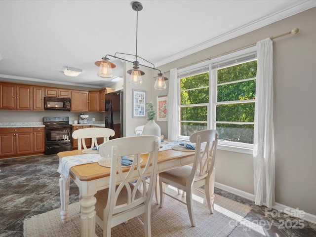 2451 Robert H Kirk Rd, Lancaster, SC 29720 - dining area featuring crown molding and baseboards
