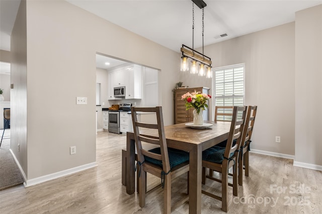 9651 Bailey Rd, Cornelius, NC 28031 - dining room featuring light wood-style floors and baseboards