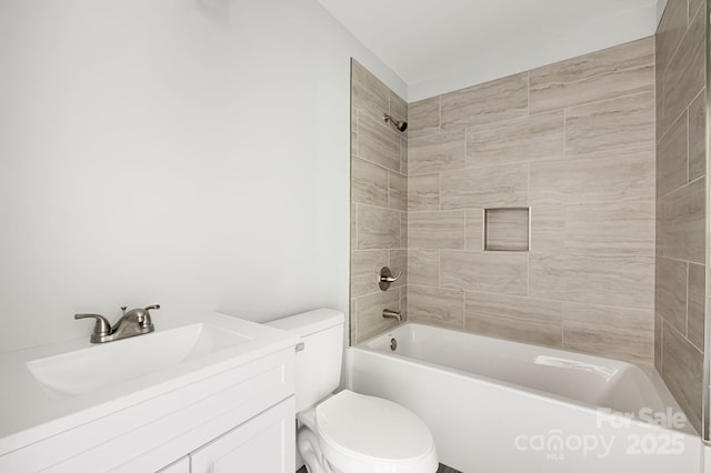 156 Mingus Hill Rd, Canton, NC 28716 - bathroom featuring toilet, shower / washtub combination, and vanity