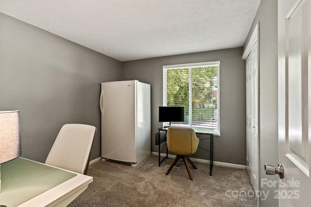 7018 Rollingridge Dr, Charlotte, NC 28211 - carpeted home office with a textured ceiling and baseboards