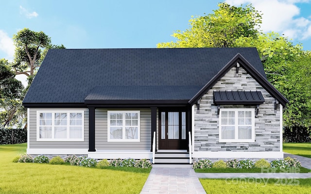 3261 Enola Dr, Rock Hill, SC 29732 - view of front facade featuring a front yard and stone siding