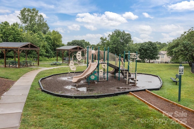 308 Planters Way, Mount Holly, NC 28120 - communal playground with a gazebo and a yard