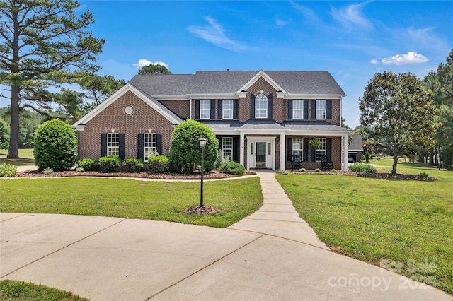 3068 River Rd, Shelby, NC 28152 - view of front of property featuring brick siding and a front yard
