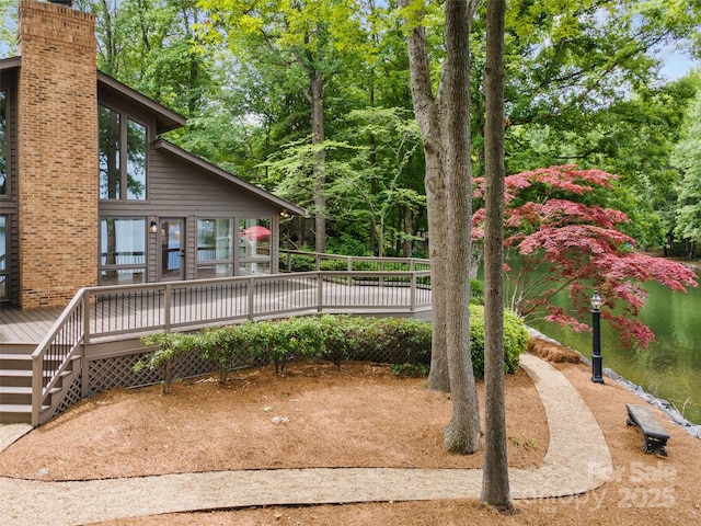 449 Windward Dr, Davidson, NC 28036 - view of yard featuring a wooden deck