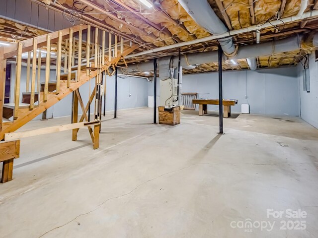 206 Logan Dr, Blacksburg, SC 29702 - unfinished basement featuring stairway