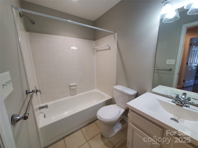 5003 Sharon Rd Unit Q, Charlotte, NC 28210 - bathroom featuring toilet,  shower combination, tile patterned floors, and vanity