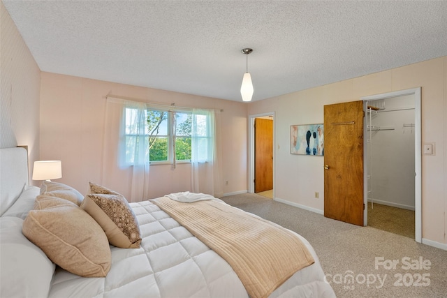 55 Dane Acres Dr, Alexander, NC 28701 - carpeted bedroom featuring a spacious closet, a textured ceiling, baseboards, and a closet