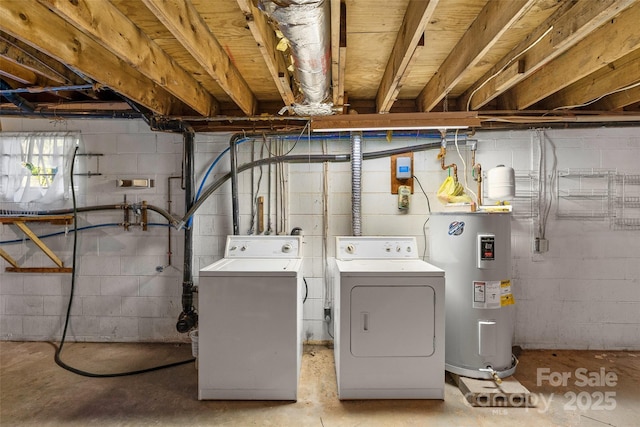55 Dane Acres Dr, Alexander, NC 28701 - washroom with independent washer and dryer and electric water heater