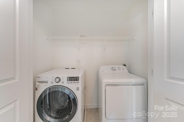 8524 Emerald Fern Way, Charlotte, NC 28214 - laundry area featuring independent washer and dryer and tile patterned flooring