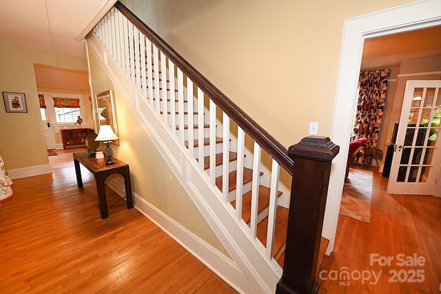 616 N Deal Ave, Newton, NC 28658 - stairs with wood finished floors and baseboards