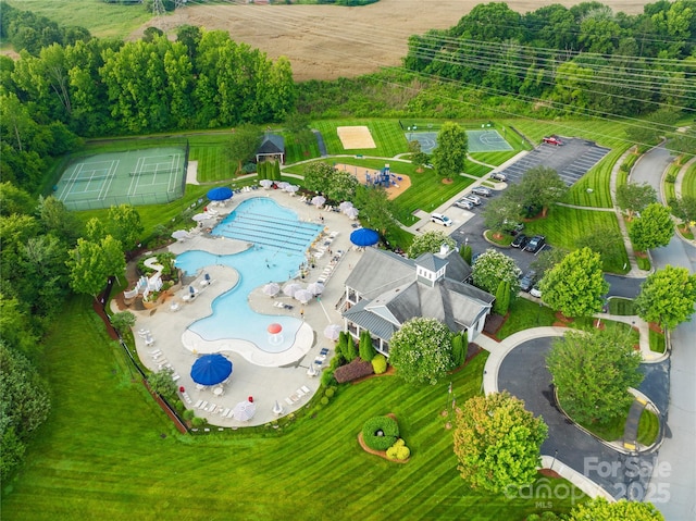 3938 Isenhour Rd, Kannapolis, NC 28081 - aerial view of a pool