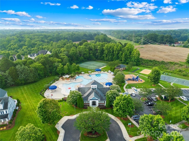 3938 Isenhour Rd, Kannapolis, NC 28081 - drone / aerial view of a pool area