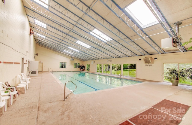 305 E High Point Ln, Hendersonville, NC 28791 - indoor pool featuring a skylight