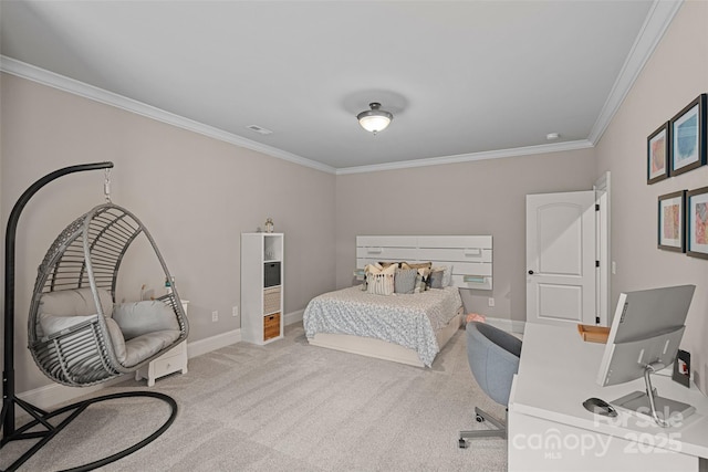 117 Walking Horse Trl, Davidson, NC 28036 - bedroom featuring crown molding, carpet, and an office area