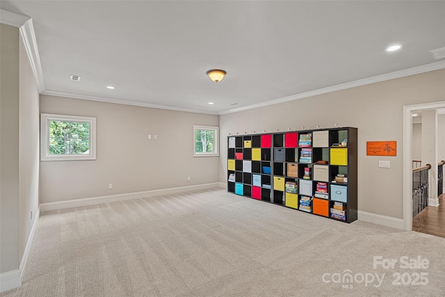 117 Walking Horse Trl, Davidson, NC 28036 - carpeted empty room featuring ornamental molding and recessed lighting