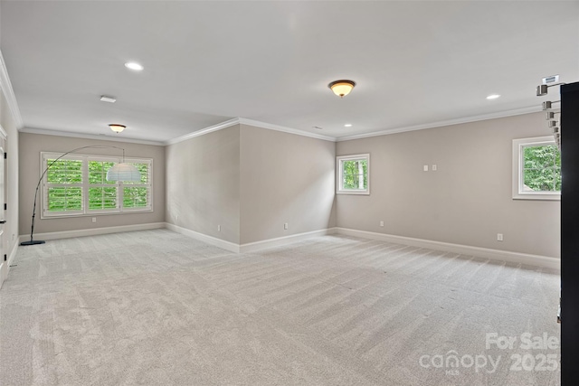 117 Walking Horse Trl, Davidson, NC 28036 - unfurnished room with ornamental molding, light colored carpet, and recessed lighting