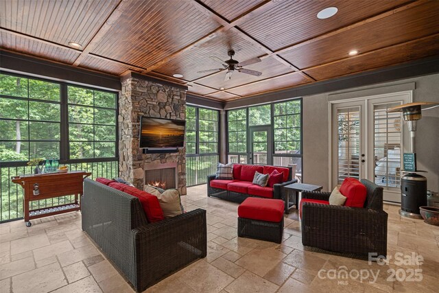 117 Walking Horse Trl, Davidson, NC 28036 - sunroom featuring french doors
