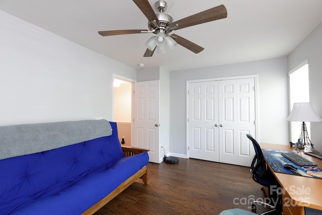 609 Atherton Way, Rock Hill, SC 29730 - office space featuring wood finished floors, a ceiling fan, and baseboards