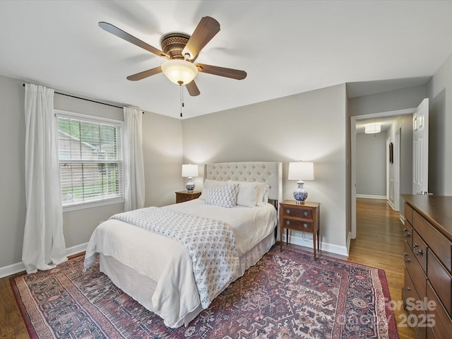 2026 Knell Dr, Charlotte, NC 28212 - bedroom featuring wood finished floors, baseboards, and a ceiling fan