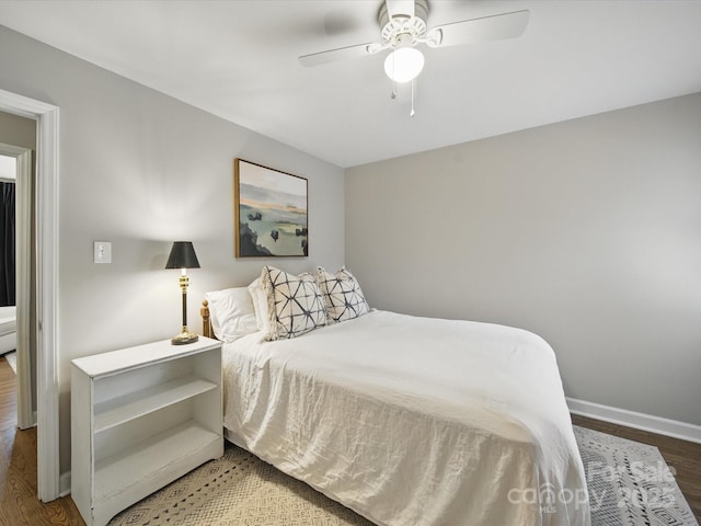 2026 Knell Dr, Charlotte, NC 28212 - bedroom featuring wood finished floors, baseboards, and ceiling fan