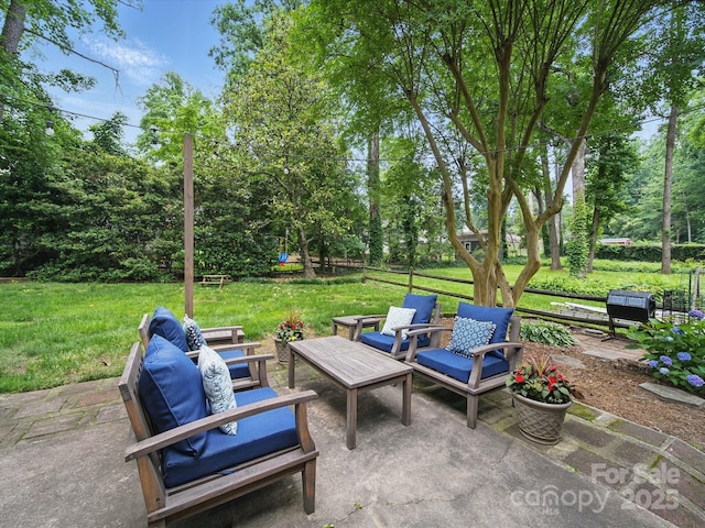 2026 Knell Dr, Charlotte, NC 28212 - view of patio / terrace with view of wooded area