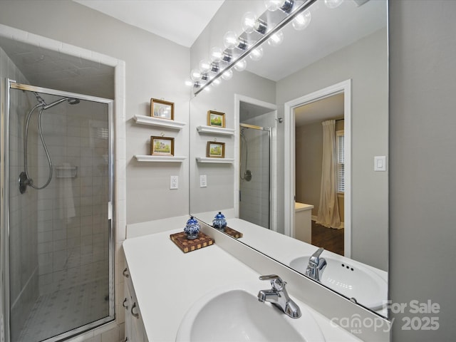 2026 Knell Dr, Charlotte, NC 28212 - bathroom with a shower stall and vanity