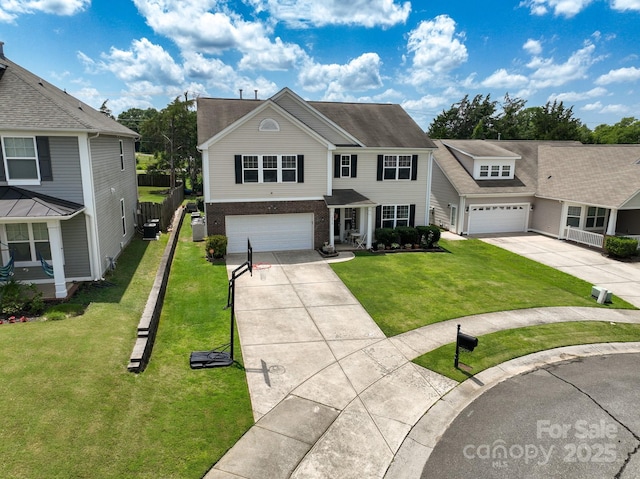 4915 Juniper Grove Ct SW, Concord, NC 28027 - traditional-style home featuring concrete driveway, brick siding, a front lawn, and an attached garage