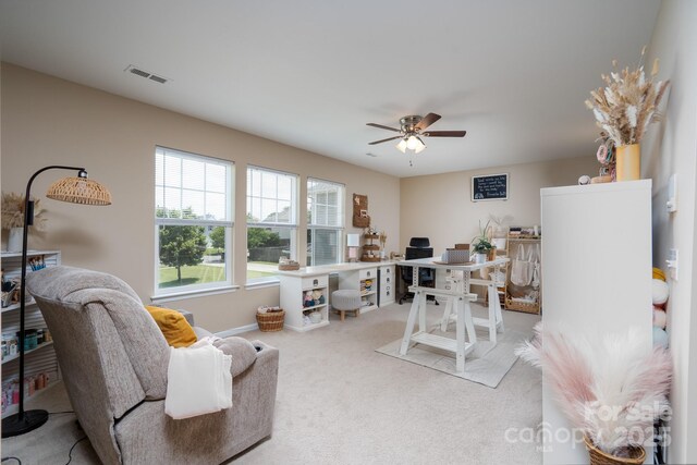 4915 Juniper Grove Ct SW, Concord, NC 28027 - carpeted office featuring a ceiling fan and baseboards