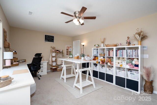 4915 Juniper Grove Ct SW, Concord, NC 28027 - office space featuring light colored carpet and a ceiling fan