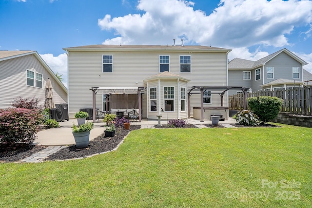 4915 Juniper Grove Ct SW, Concord, NC 28027 - rear view of property featuring a pergola, a patio, and a hot tub