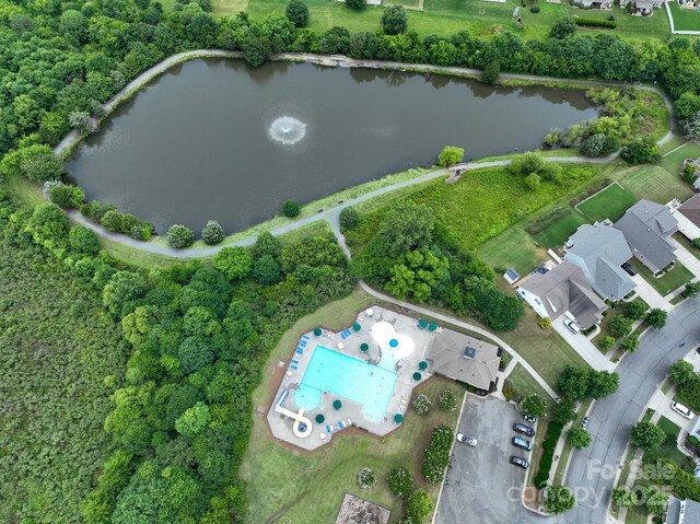 4915 Juniper Grove Ct SW, Concord, NC 28027 - aerial overview of property's location featuring a nearby body of water and a pool