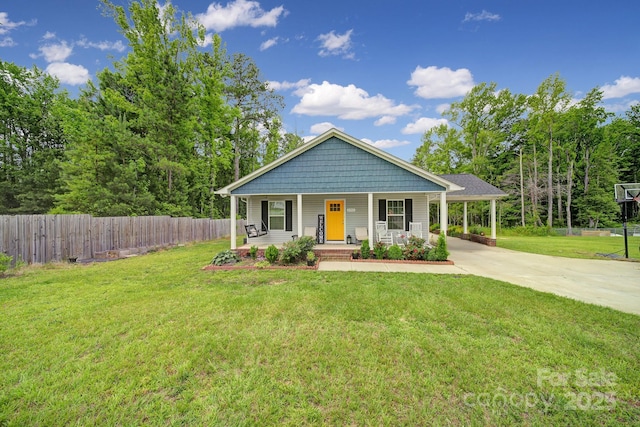 2302 Douglas Rd, Lancaster, SC 29720 - view of front of property featuring a porch, driveway, and an attached carport