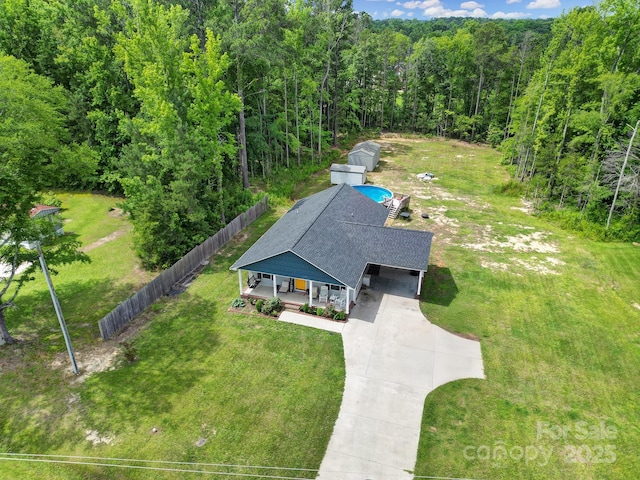 2302 Douglas Rd, Lancaster, SC 29720 - view from above of property featuring a heavily wooded area