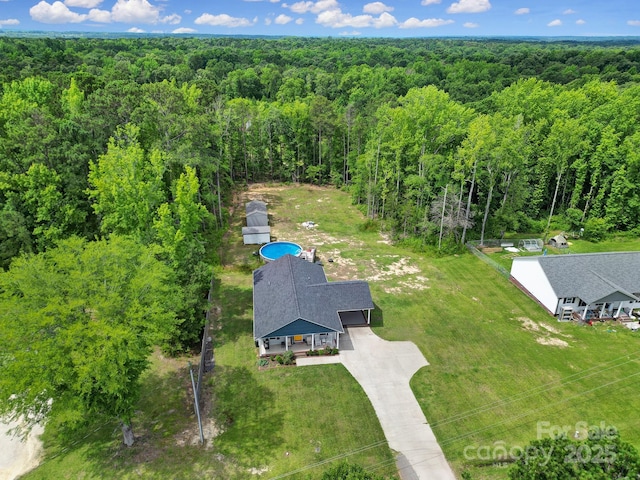2302 Douglas Rd, Lancaster, SC 29720 - aerial view of property and surrounding area with a heavily wooded area
