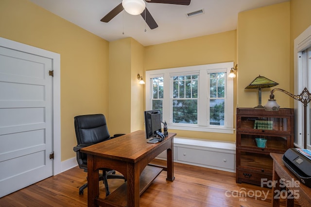 409 S Grove St, Lincolnton, NC 28092 - office space featuring a ceiling fan and wood finished floors
