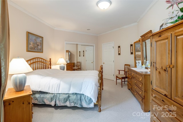 201 Kawani Ln, Brevard, NC 28712 - bedroom with ornamental molding, light colored carpet, and a closet