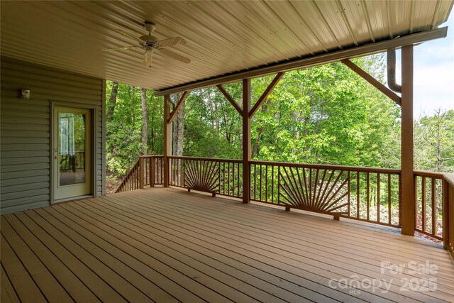 201 Kawani Ln, Brevard, NC 28712 - wooden deck featuring ceiling fan