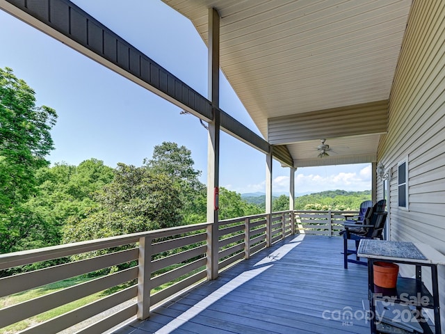 90 Coates Rd, Marshall, NC 28753 - wooden deck with ceiling fan