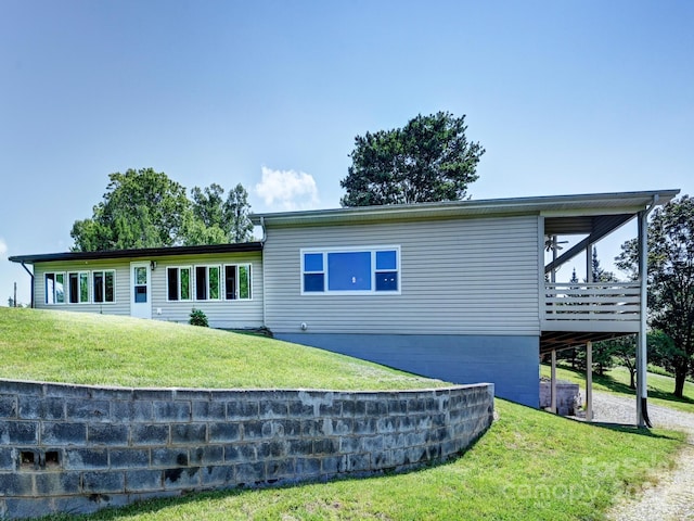 90 Coates Rd, Marshall, NC 28753 - rear view of house with a yard and a deck