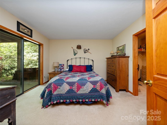 1396 W Christy Trl, Sapphire, NC 28774 - bedroom with carpet flooring and access to outside