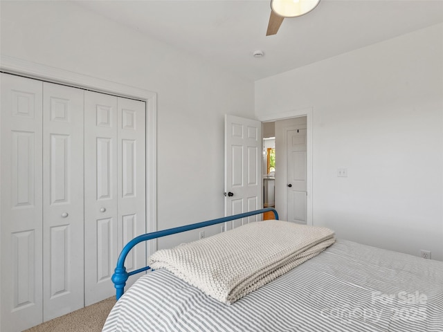 15 Carl Roberts Rd, Alexander, NC 28701 - carpeted bedroom featuring a closet and a ceiling fan