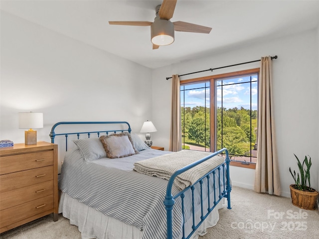 15 Carl Roberts Rd, Alexander, NC 28701 - bedroom with light colored carpet, baseboards, and ceiling fan