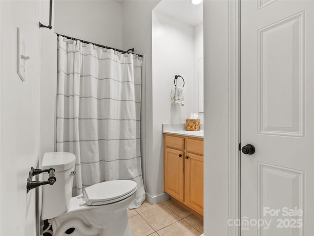 15 Carl Roberts Rd, Alexander, NC 28701 - bathroom with tile patterned flooring, toilet, and a shower with shower curtain
