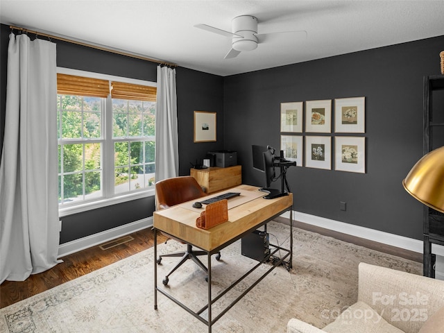 8 Rose Briar Cir, Weaverville, NC 28787 - office area featuring healthy amount of natural light, ceiling fan, and baseboards
