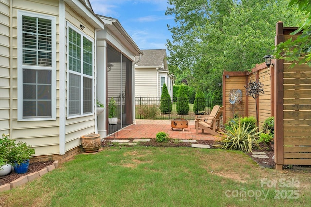 8725 Soaring Eagle Ln, Waxhaw, NC 28173 - view of yard featuring an outdoor fire pit and a patio area